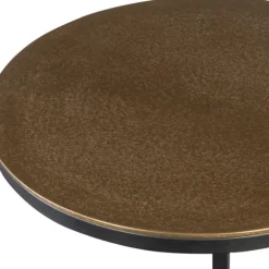 Kirkland's Home Accent & End Tables-Round Black And Gold Metal C-Table