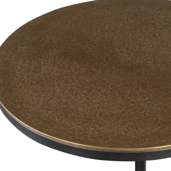 Kirkland's Home Accent & End Tables-Round Black And Gold Metal C-Table