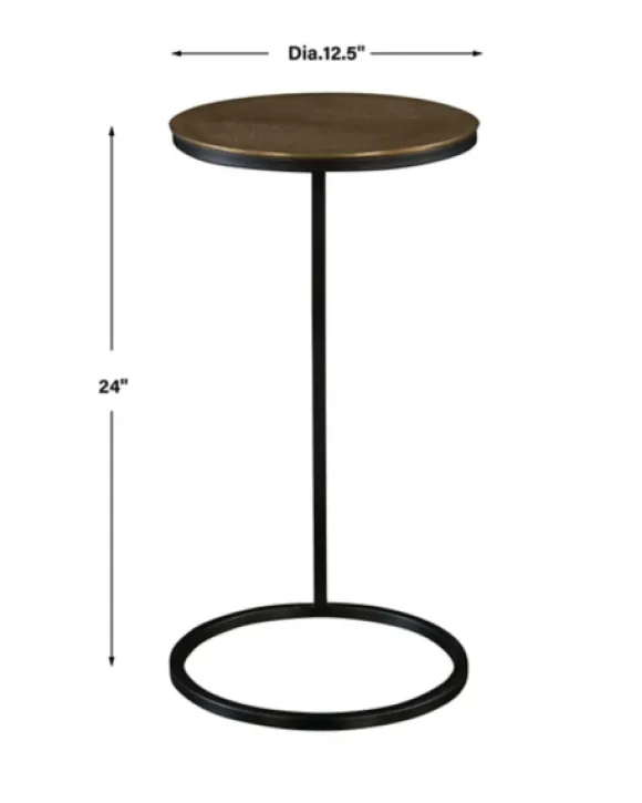 Kirkland's Home Accent & End Tables-Round Black And Gold Metal C-Table