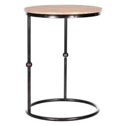 Kirkland's Home Accent & End Tables-Round C-Table With Beaded Base