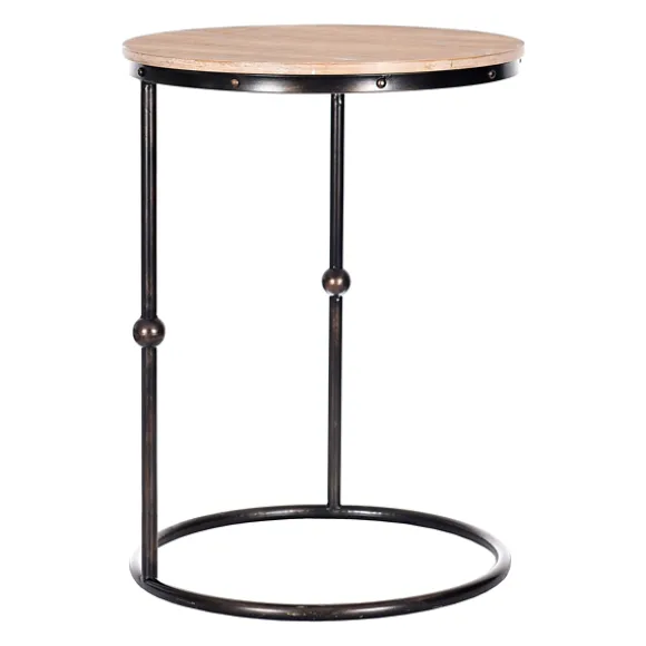 Kirkland's Home Accent & End Tables-Round C-Table With Beaded Base