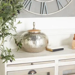 Kirkland's Home Decorative Bowls & Jars-Round Jar With Mango Wood Lid