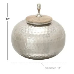 Kirkland's Home Decorative Bowls & Jars-Round Jar With Mango Wood Lid