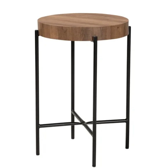 Kirkland's Home Accent & End Tables-Round Light Wood X Base Accent Table