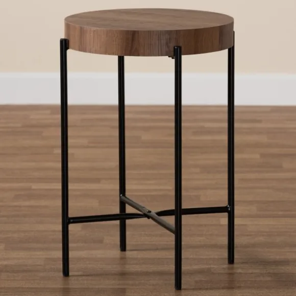 Kirkland's Home Accent & End Tables-Round Light Wood X Base Accent Table