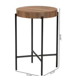 Kirkland's Home Accent & End Tables-Round Light Wood X Base Accent Table