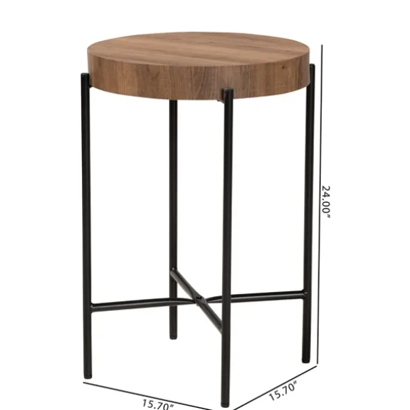 Kirkland's Home Accent & End Tables-Round Light Wood X Base Accent Table