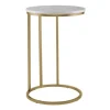 Kirkland's Home Accent & End Tables-Round Marble And Gold C-Table