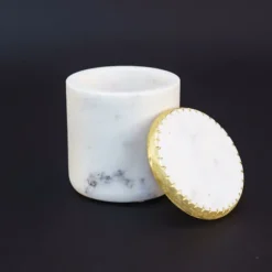 Kirkland's Home Decorative Bowls & Jars-Round Marble And Gold Jar