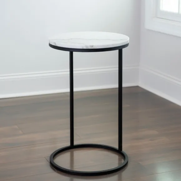 Kirkland's Home Accent & End Tables-Round Marble C-Table