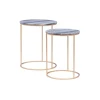 Kirkland's Home Accent & End Tables-Round Marble Nesting 2-Pc. Accent Table Set
