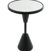 Kirkland's Home Accent & End Tables-Round Metal Mirrored Top Side Table