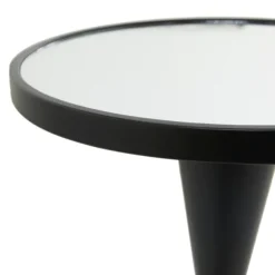 Kirkland's Home Accent & End Tables-Round Metal Mirrored Top Side Table