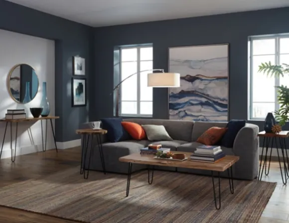 Kirkland's Home Accent & End Tables-Round Natural Live Edge Hairpin Legs Accent Table