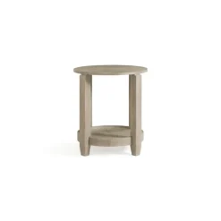 Kirkland's Home Accent & End Tables-Round Oak Wood Accent Table