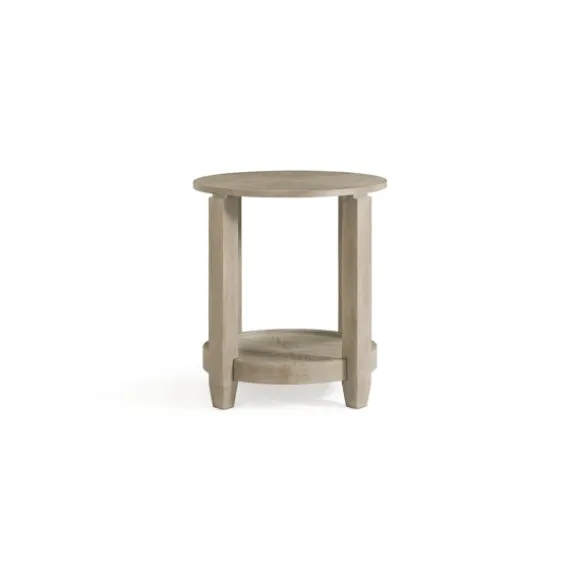 Kirkland's Home Accent & End Tables-Round Oak Wood Accent Table