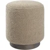 Kirkland's Home Benches & Ottomans-Round Oatmeal Boucle Ottoman