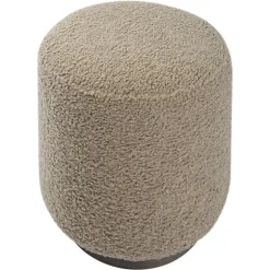 Kirkland's Home Benches & Ottomans-Round Oatmeal Boucle Ottoman