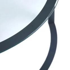 Kirkland's Home Coffee Tables-Round Tempered Glass Hourglass Base Coffee Table