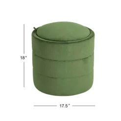 Kirkland's Home Benches & Ottomans-Round Velvet Storage Ottoman