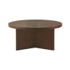 Kirkland's Home Coffee Tables-Round Walnut Wood Starburst Coffee Table