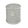 Kirkland's Home Accent & End Tables-Round White Wood Lattice Accent Table