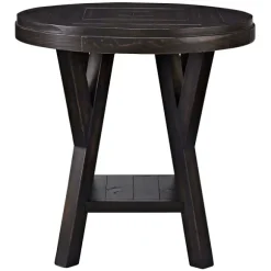 Kirkland's Home Accent & End Tables-Round Wood Flared Base Side Table