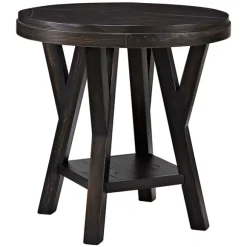 Kirkland's Home Accent & End Tables-Round Wood Flared Base Side Table