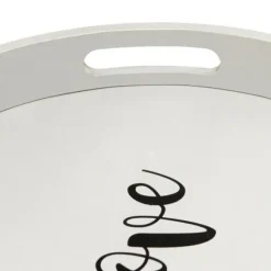 Kirkland's Home Decorative Trays-Round Wood Love Tray