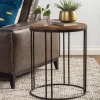 Kirkland's Home Accent & End Tables-Round Wooden And Metal Baldwin Accent Table