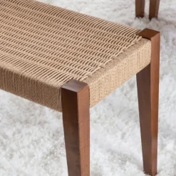 Kirkland's Home Benches & Ottomans-Rubberwood Handwoven Rope Bench