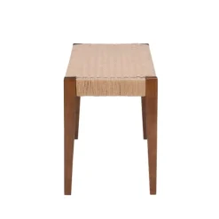 Kirkland's Home Benches & Ottomans-Rubberwood Handwoven Rope Bench