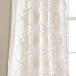 Kirkland's Home Curtains & Drapes-Ruffle Diamond Curtain Panel Set, 84 In.