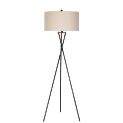 Kirkland's Home Floor Lamps-Rust Black Metal Tripod Floor Lamp