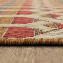 Kirkland's Home Outdoor Rugs-Rust Geo Ikat Outdoor Area Rug, 5X7