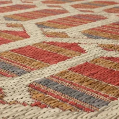 Kirkland's Home Outdoor Rugs-Rust Geo Ikat Outdoor Area Rug, 5X7