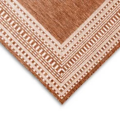 Kirkland's Home Outdoor Rugs-Rust Linear Macy Indoor/Outdoor Area Rug, 6X9