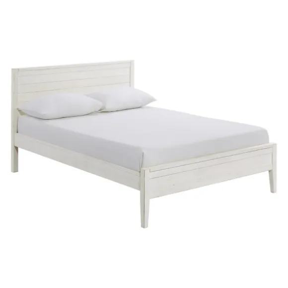 Kirkland's Home Beds & Headboards-Rustic Eggshell Wood Panel Full Bed Frame