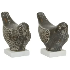 Kirkland's Home Statues & Figurines-Rustic Etched Birds 2-Pc. Figurine Set