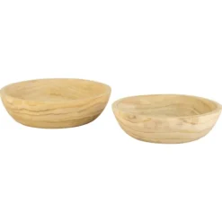 Kirkland's Home Decorative Bowls & Jars-Rustic Forest Ivory Hand Carved 2-Pc. Bowl Set