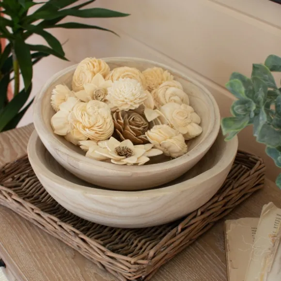 Kirkland's Home Decorative Bowls & Jars-Rustic Forest Ivory Hand Carved 2-Pc. Bowl Set