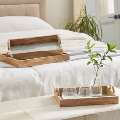 Kirkland's Home Decorative Trays-Rustic Galvanized 3-Pc. Decorative Tray Set