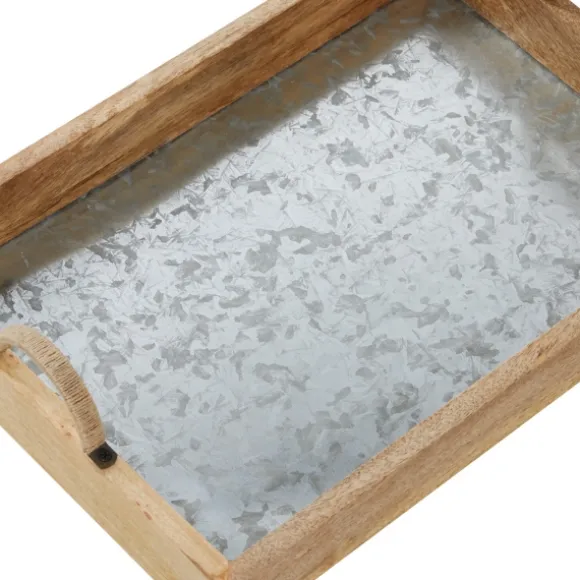 Kirkland's Home Decorative Trays-Rustic Galvanized 3-Pc. Decorative Tray Set