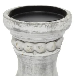 Kirkland's Home Candle Holders-Rustic Gray Carved 3-Pc. Candle Holder Set