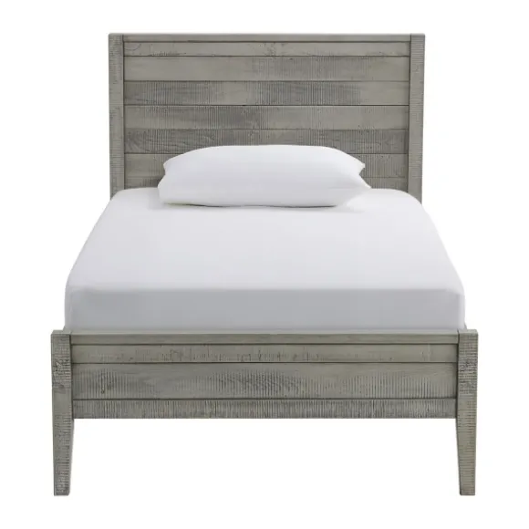 Kirkland's Home Beds & Headboards-Rustic Gray Pine Panel Twin Bed Frame