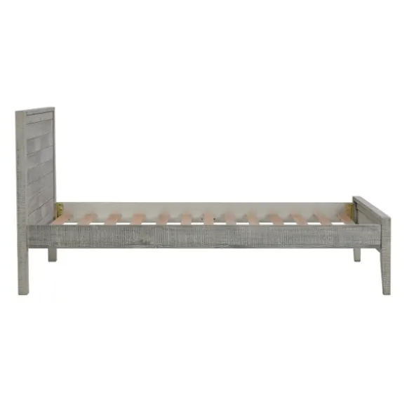 Kirkland's Home Beds & Headboards-Rustic Gray Pine Panel Twin Bed Frame