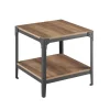 Kirkland's Home Accent & End Tables-Rustic Oak Angle Iron Accent Tables, Set Of 2