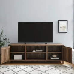 Kirkland's Home Tv Stands & Media Consoles-Rustic Oak Barn Door Tv Stand