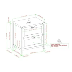 Kirkland's Home Office Furniture-Rustic Oak 2-Drawer Wood File Cabinet