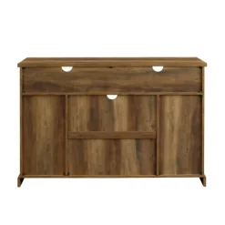 Kirkland's Home Tv Stands & Media Consoles-Rustic Oak Sliding Barn Door Highboy Tv Stand